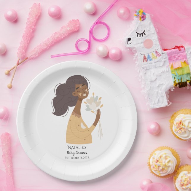 Assiettes En Carton Bouquet de coeurs à peau Brown (Fête)