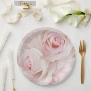 Assiettes En Carton Bouquet Élégant Roses Roses Roses Roses vintages