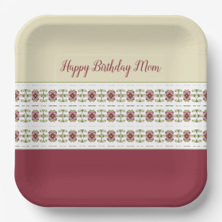 Assiettes En Carton Bourgogne et crème