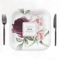 Bourgogne et rose Rose 80e anniversaire