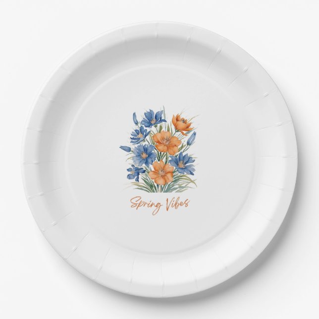 Assiettes En Carton Boutons de printemps (Devant)