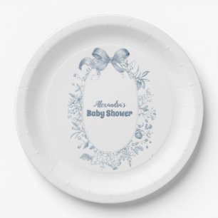 Assiettes En Carton Bow bleu foncé vintage