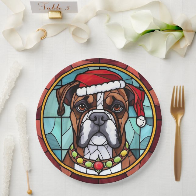 Assiettes En Carton Boxer en verre tendu Noël (Mariage)