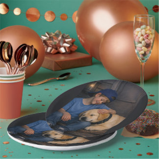 Assiettes En Carton "Boy and Sleeping Dog – Warm Moments Paper Plate
