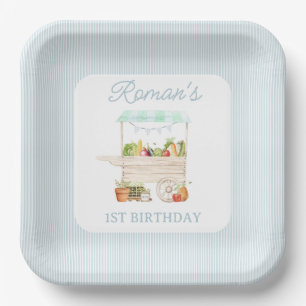 Assiettes En Carton Boy Farmers Market Vegetable Stand Anniversaire