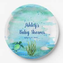 Boys customisés Baby shower de tortue de mer