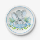 Boys Elephant Baby shower Plaques de papier