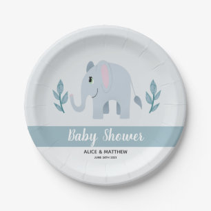 Assiettes En Carton Boys mignonne Blue Jungle Safari Elephant Baby sho