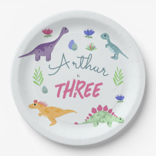 Assiettes En Carton Boys mignonne Jungle T-Rex Dinosaur Anniversaire