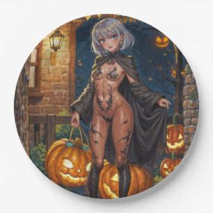 Assiettes En Carton Brave Halloween Fille Trick or Treat Body Painting