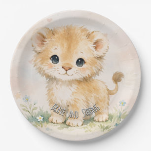 Assiettes En Carton Brave & Strong Petit Lion Safari Baby Shower