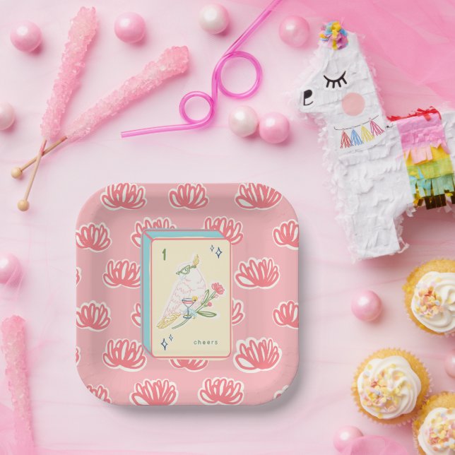 Assiettes En Carton Bravo à Bird Bam Mahjong Plaque en papier (Fête)