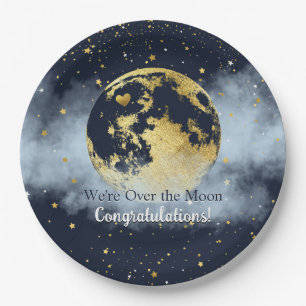 Assiettes En Carton Bravo à la Marine Blue and Gold Over the Moon