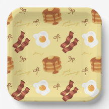 Breakfast Brunch Theme Bacon Eggs Pancakes Pattern