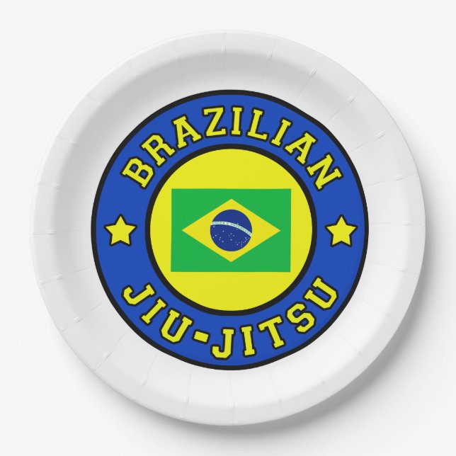 Assiettes En Carton Brésilien Jiu Jitsu (Devant)