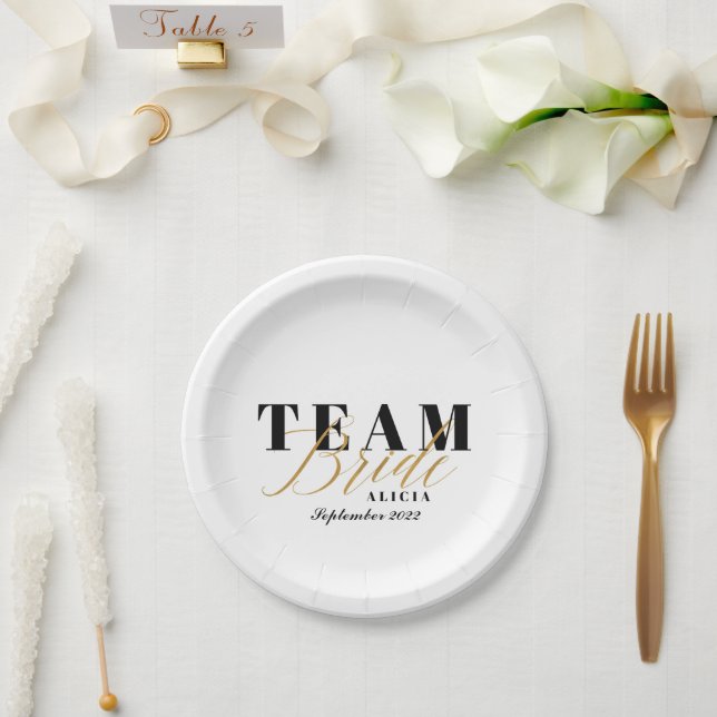 Assiettes En Carton BRIDE D'ÉQUIPE À Deux TONS (Mariage)