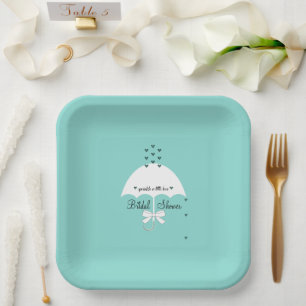 Assiettes En Carton BRIDE Sprinkle Little Love Turquoise Blue Shower P