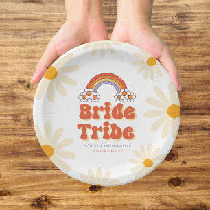 Assiettes En Carton Bride Tribe Retro Super Daisy les années 70 Bachel