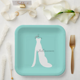 Assiettes En Carton BRIDE Voici La Fête De Mariées Personnalisée