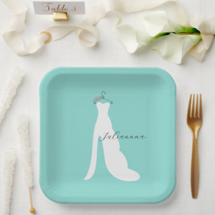 Assiettes En Carton BRIDE Voici La Fête De Mariées Personnalisée