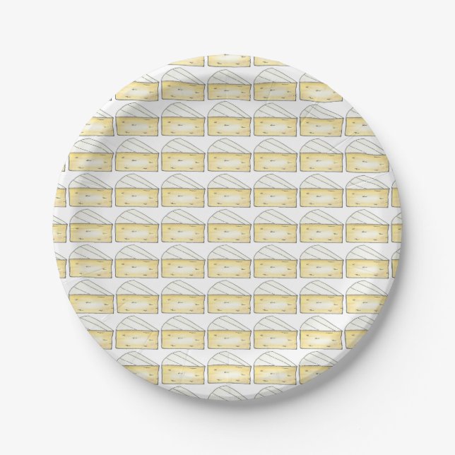 Assiettes En Carton Brie Fromage Français Alimentation Cuisine Laitier (Devant)