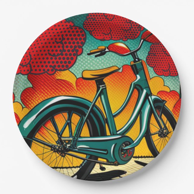 Assiettes En Carton Brillance vélo (Devant)