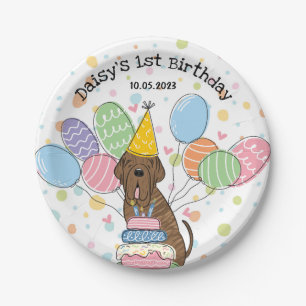 Assiettes En Carton Brindle Neapolitain Mastiff Chien fête d'anniversa