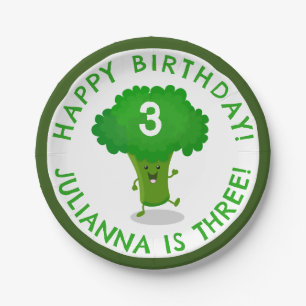 Assiettes En Carton Brocoli dansante mignonne anniversaire personnalis