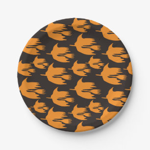 Assiettes En Carton Broom Ride nocturne - motif Halloween sans soudure