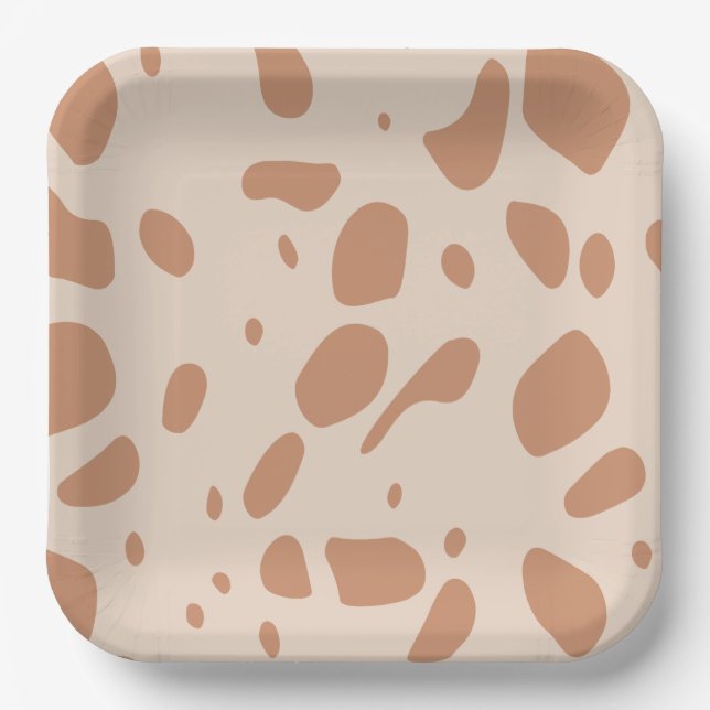 Assiettes En Carton Brown et crème tacheté (Recto)