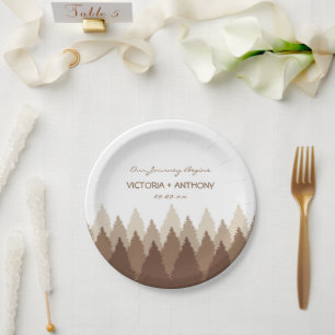 Assiettes En Carton Brown Forest Range Mariage