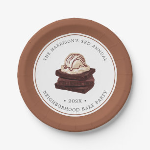 Assiettes En Carton Brownie Bake Plaque papier à thème