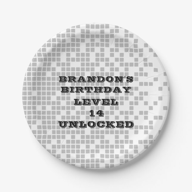 Assiettes En Carton BRUH YOU EN Ado Boy Jeu vidéo fête d'anniversaire (Devant)