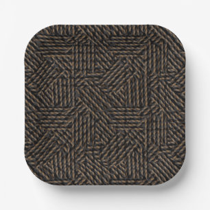 Assiettes En Carton Brun noir gris abstrait 