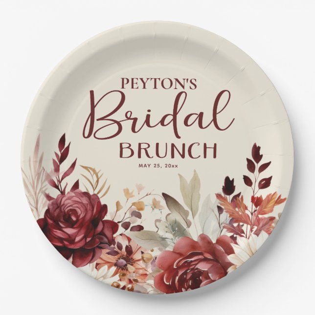 Assiettes En Carton Brunch nuptial à la crème de Bourgogne (Devant)