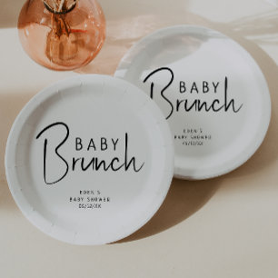 Assiettes En Carton Brunch pour bébé Neutre Moderne Simple