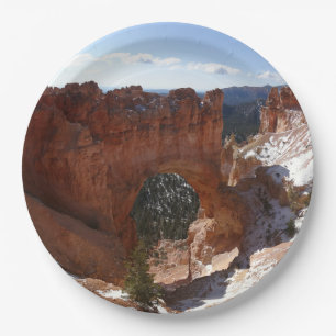 Assiettes En Carton Bryce Canyon Pont naturel Paysage neigeux Photo
