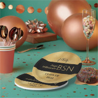 BSN NURSE Graduation RN LPN Nom Black Faux Gold