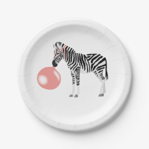 Assiettes En Carton Buble Gum Zebra Blowbble