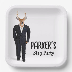 Assiettes En Carton Buck In a Tuxedo pour Bachelor Party