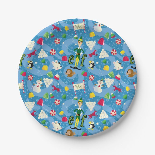 Assiettes En Carton Buddy le Motif de dessin animé Elf (Devant)