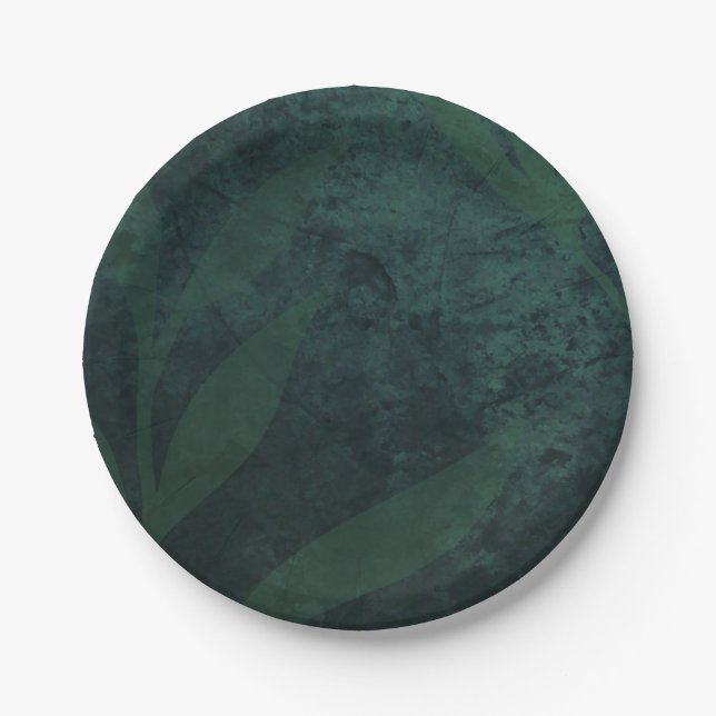 Assiettes En Carton BUDGET All-in-1 Rustique Mariage vert émeraude (Devant)