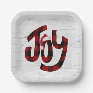 Assiettes En Carton Buffalo Plaid Joch Sur White Birch