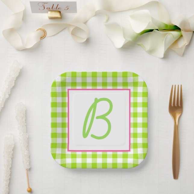 Assiettes En Carton Buffalo plaqué monogramme (Mariage)