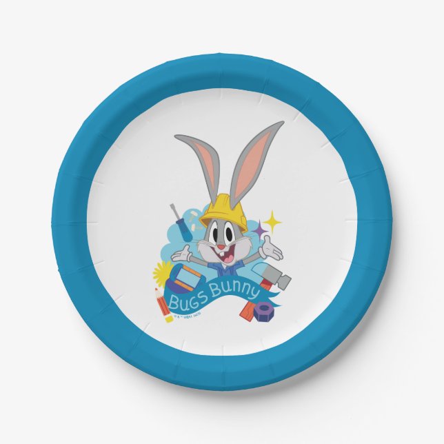 Assiettes En Carton BUGS BUNNY BUILDERS™| Dessin de personnage BUGS BU (Devant)