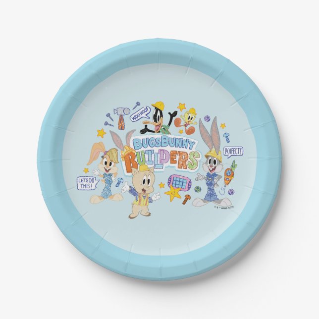 Assiettes En Carton BUGS BUNNY BUILDERS™| Group Sketch Art (Devant)