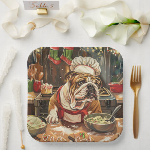 Assiettes En Carton Bulldog Fêtes de fin d'année : Pâtisserie de Noël