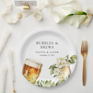 Assiettes En Carton Bulles et brasse Couples Douche
