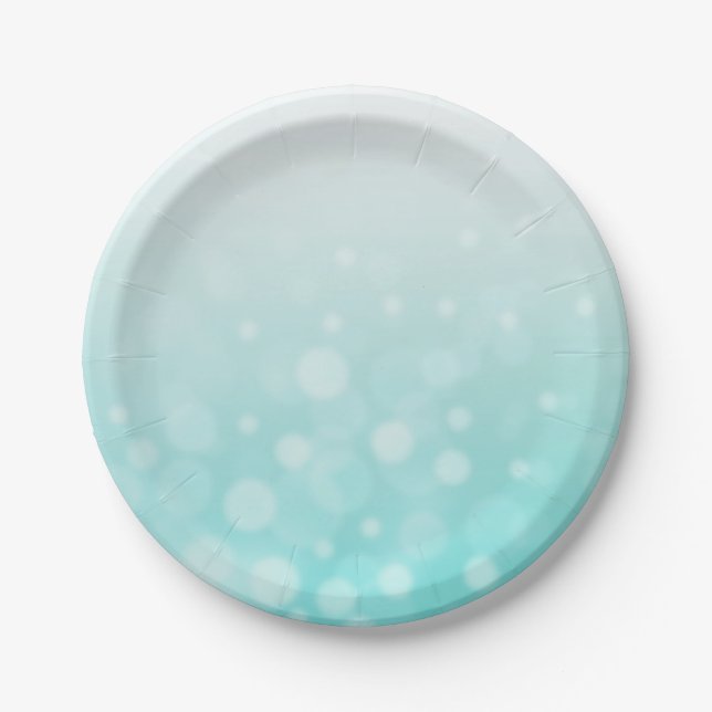 Assiettes En Carton Bulles turquoises Petites plaques de papier de gât (Devant)