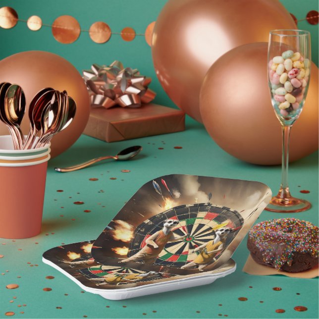 Assiettes En Carton Bullseye Burrow : Meerkat Dart League, (Multi)